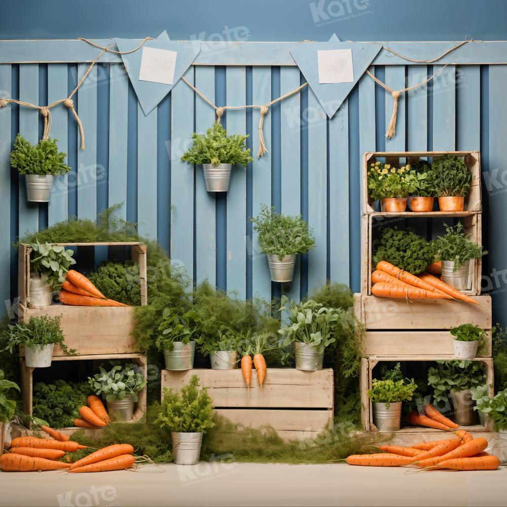 Kate Spring Carrot Green Plants Backdrop Designed by Emetselch