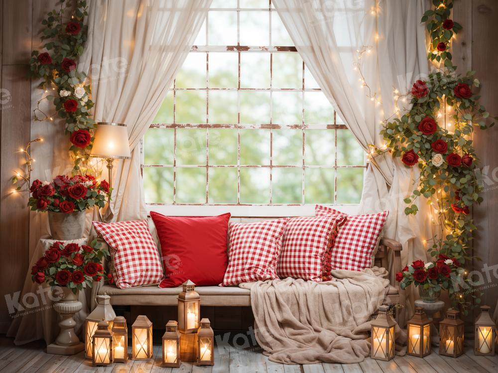 Kate Valentine's Day Candle Rose Room Backdrop Designed by Emetselch
