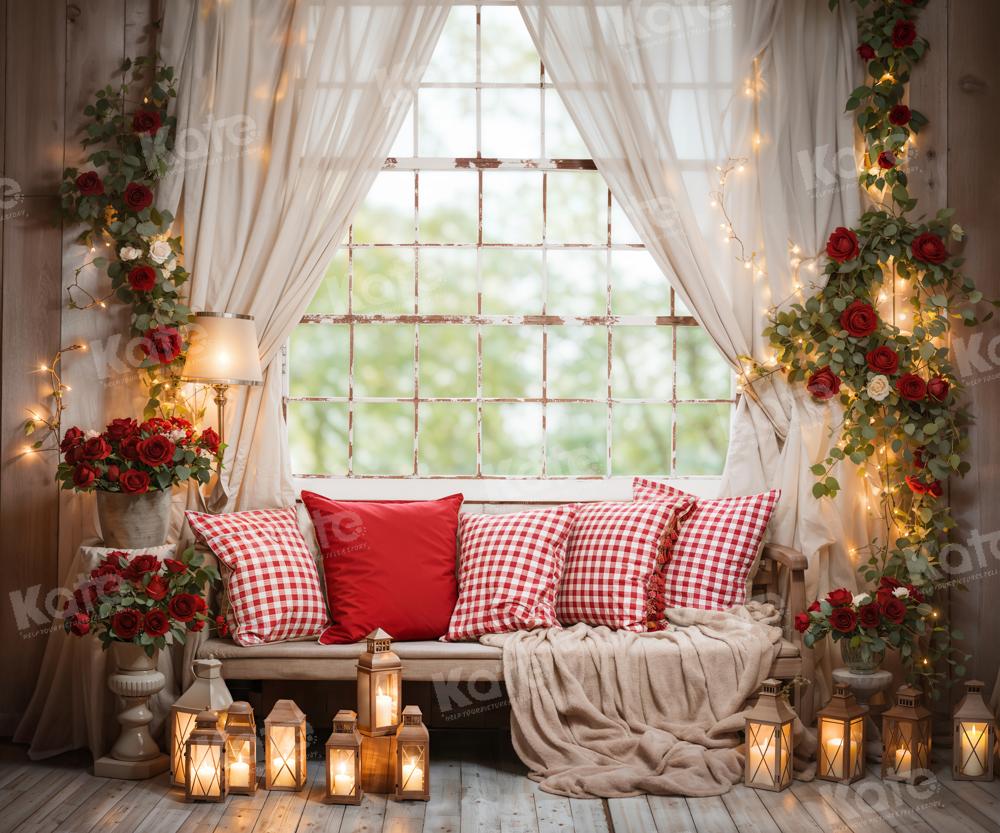 Candela per San Valentino con sfondo per camera rosa progettato da Emetselch