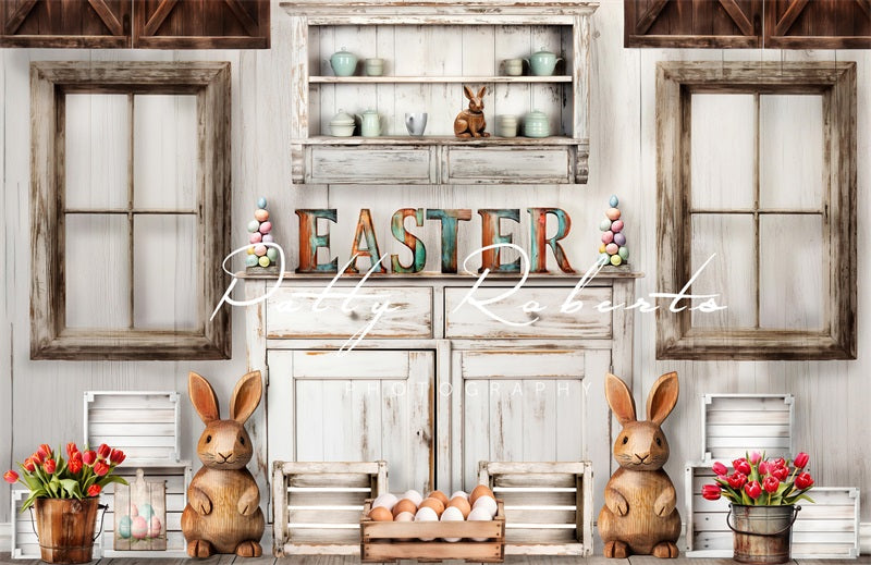 Kate Rustic Easter Rabbits Backdrop Designed by Patty Robert