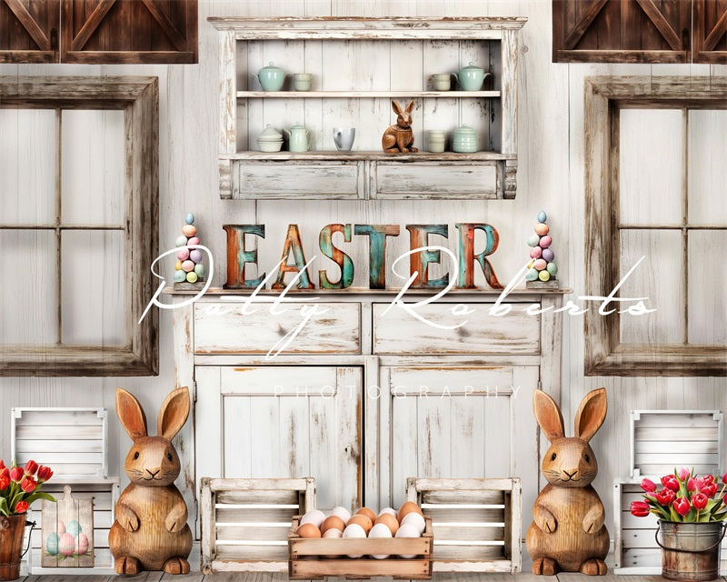 Kate Rustic Easter Rabbits Backdrop Designed by Patty Robert