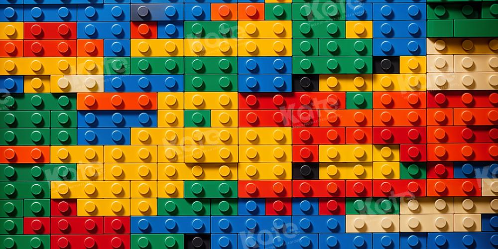 Kate Colorful Building Block Wall Backdrop Designed by Chain Photography