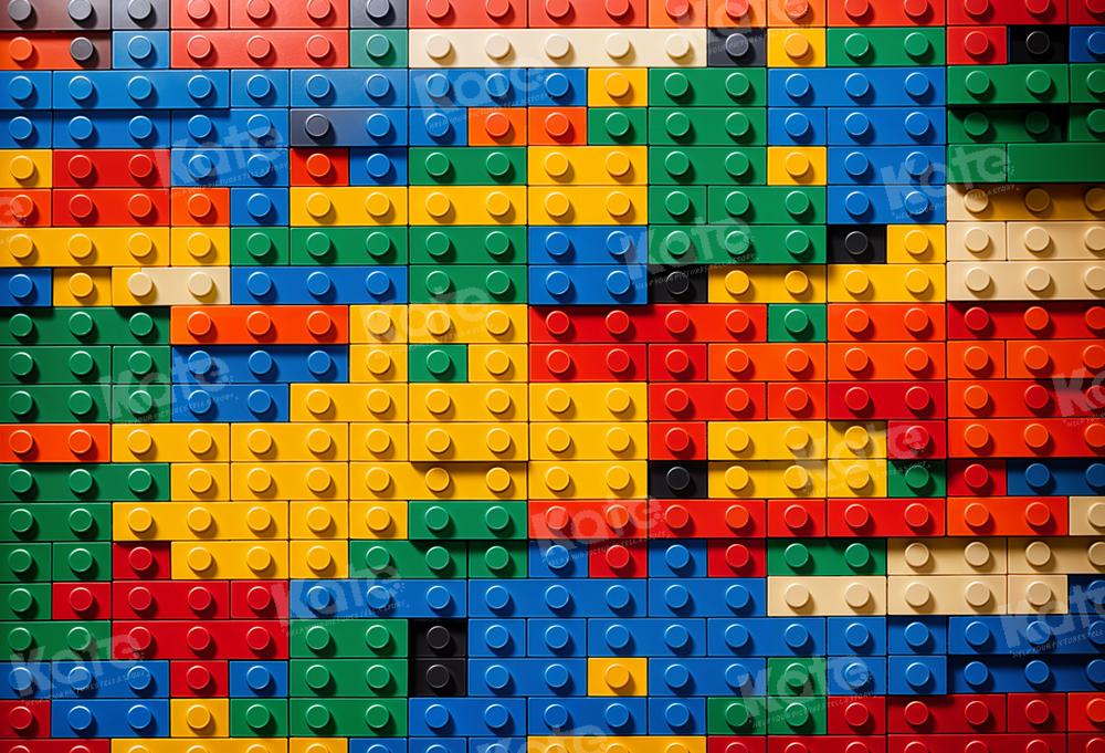 Kate Colorful Building Block Wall Backdrop Designed by Chain Photograp