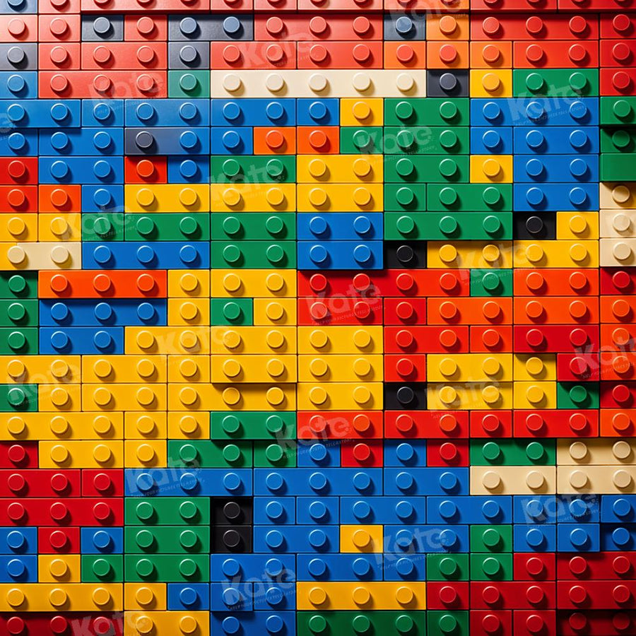 Felt Rectangular Colorful Building Blocks Vibrant Interlocking Brick Pattern Backdrop