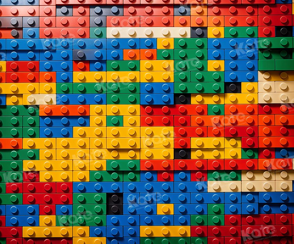 Kate Colorful Building Block Wall Backdrop Designed by Chain Photography