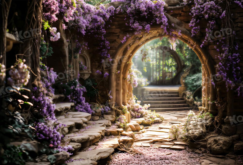 Kate Spring Forest Wisteria Stairs Backdrop Designed by Emetselch