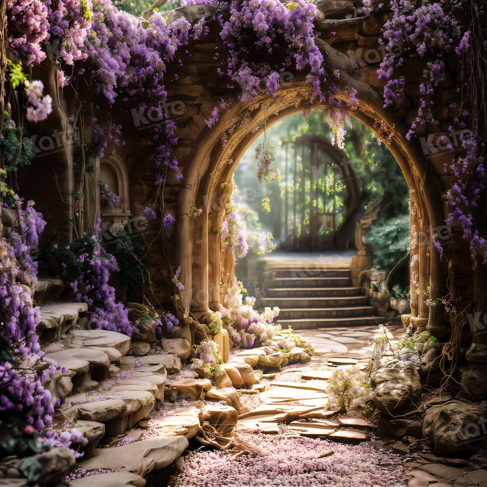 Kate Spring Forest Wisteria Stairs Backdrop Designed by Emetselch