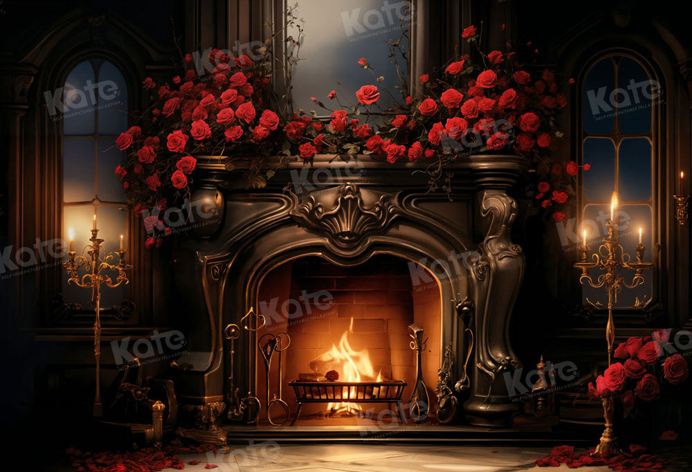 Kate Valentine Rose Metal Stove Backdrop Designed by Emetselch