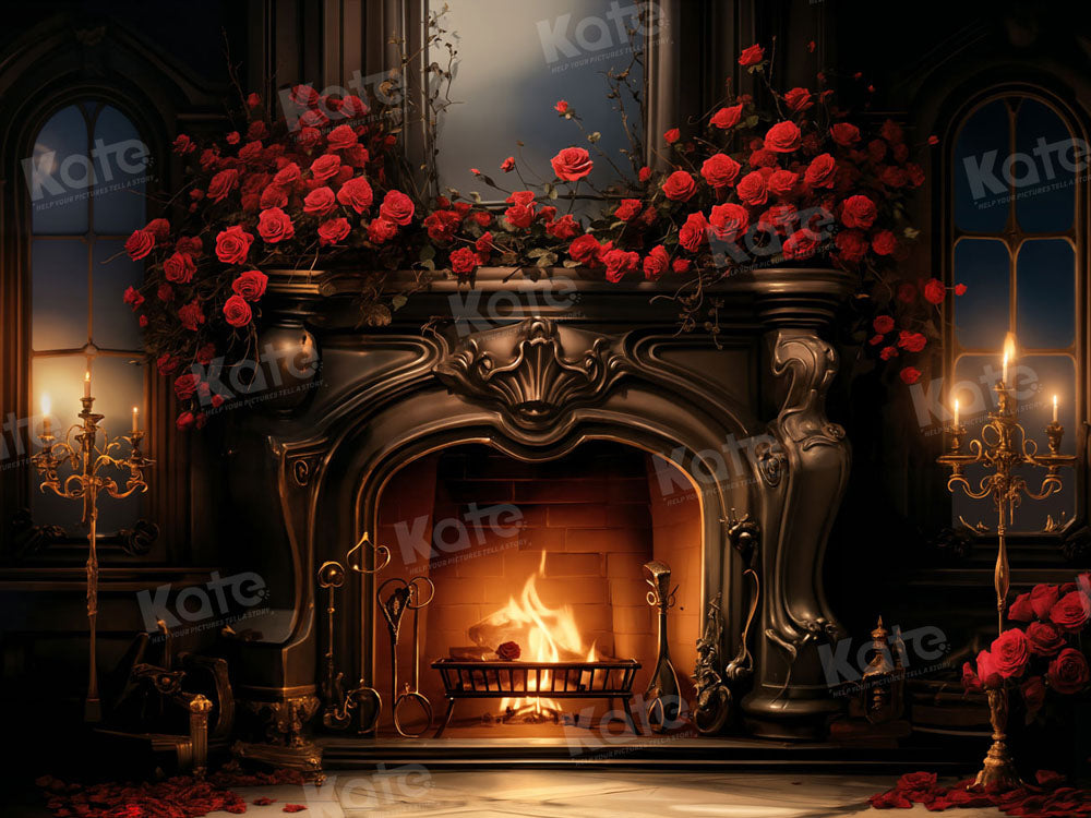 Kate Valentine Rose Metal Stove Backdrop Designed by Emetselch