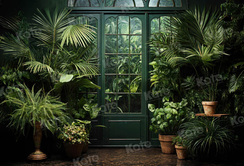 Kate Spring Green Plant Door Backdrop Designed by Emetselch