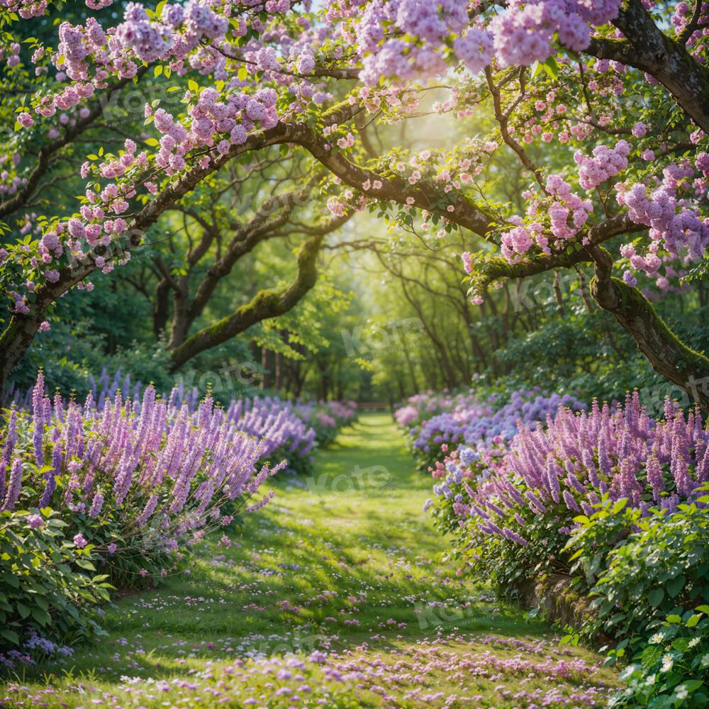 Kate Spring Wisteria Forest Path Backdrop for Photography