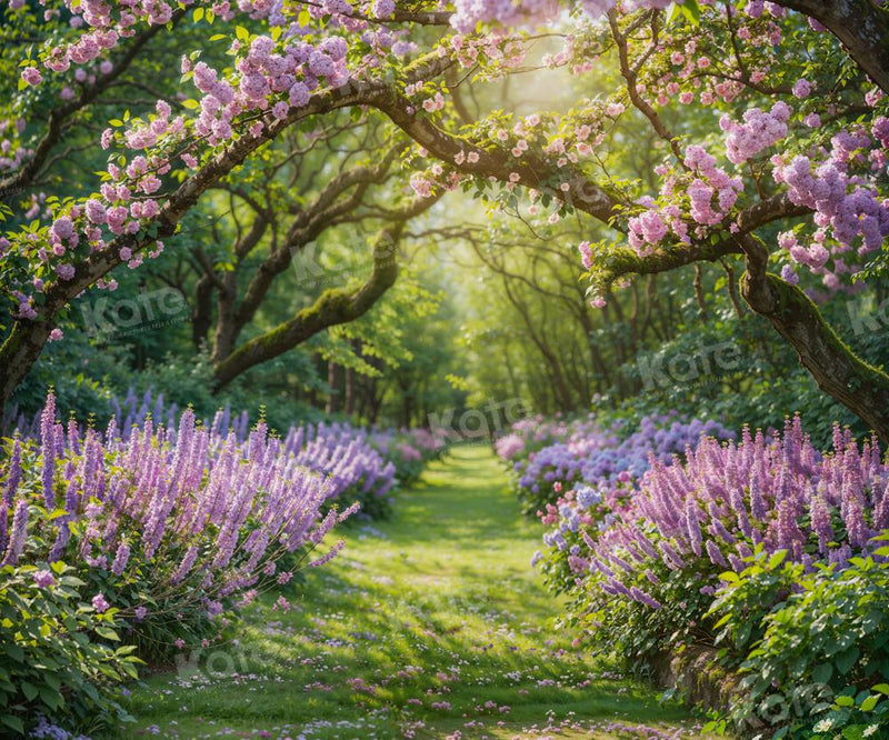 Enchanted Spring Blossom Garden Backdrop