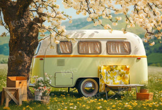 Kate Spring Outdoor Wildflower Car Printed Backdrop Designed by Emetselch