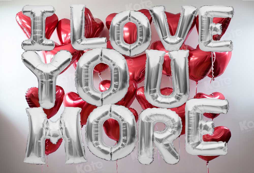 Kate I Love You More Balloons Backdrop Designed by Emetselch