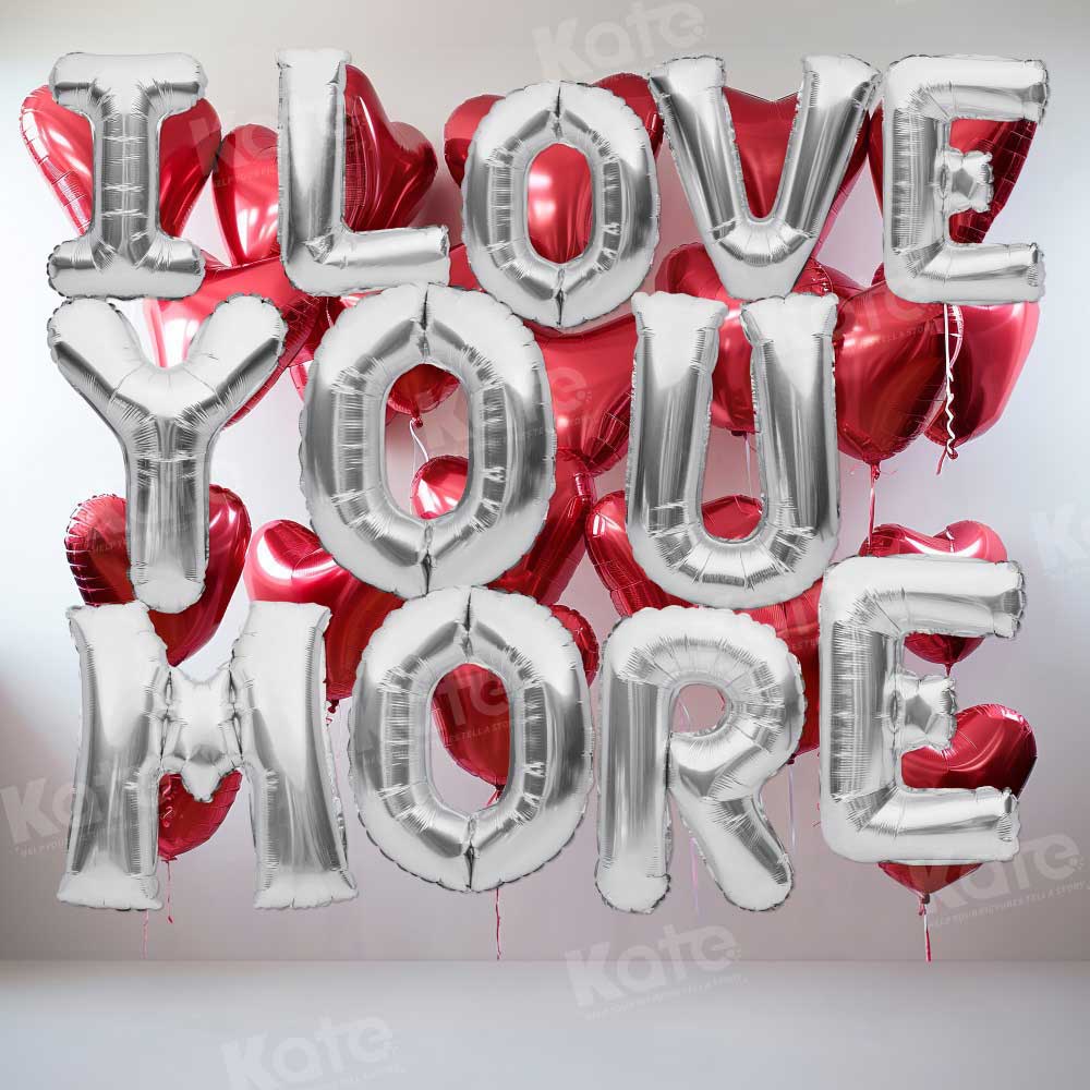 Kate I Love You More Balloons Backdrop Designed by Emetselch