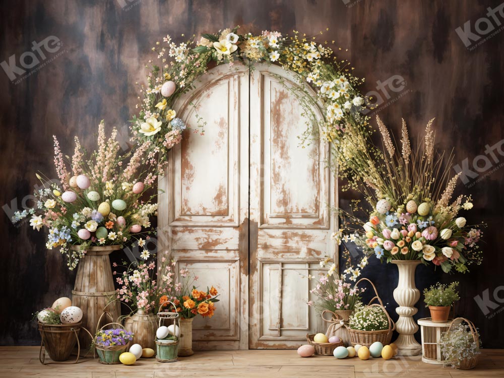 Kate Easter Egg Flower White Wooden Door Backdrop Designed by Chain Photography
