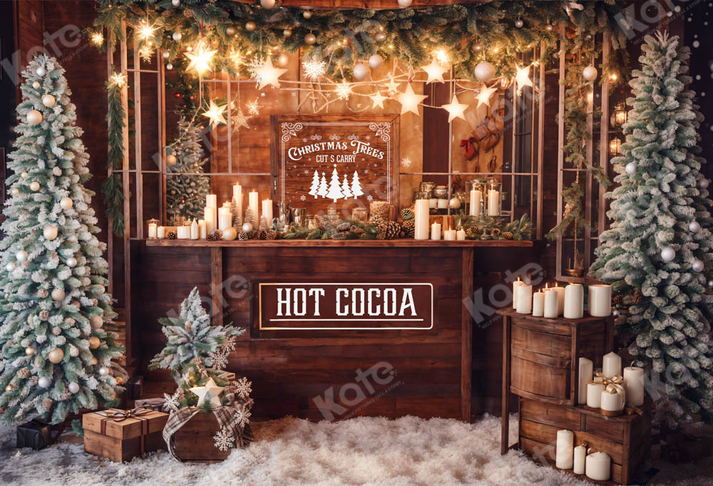 Kate Christmas Hot Cocoa Candle Backdrop Designed by Chain Photography