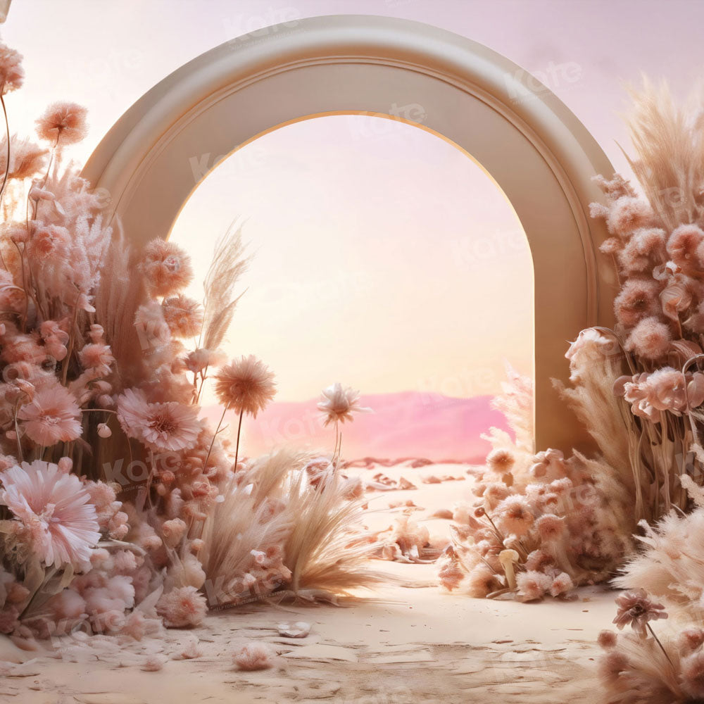 Kate Pink Flowers Reed Arch Backdrop Designed by Chain Photography