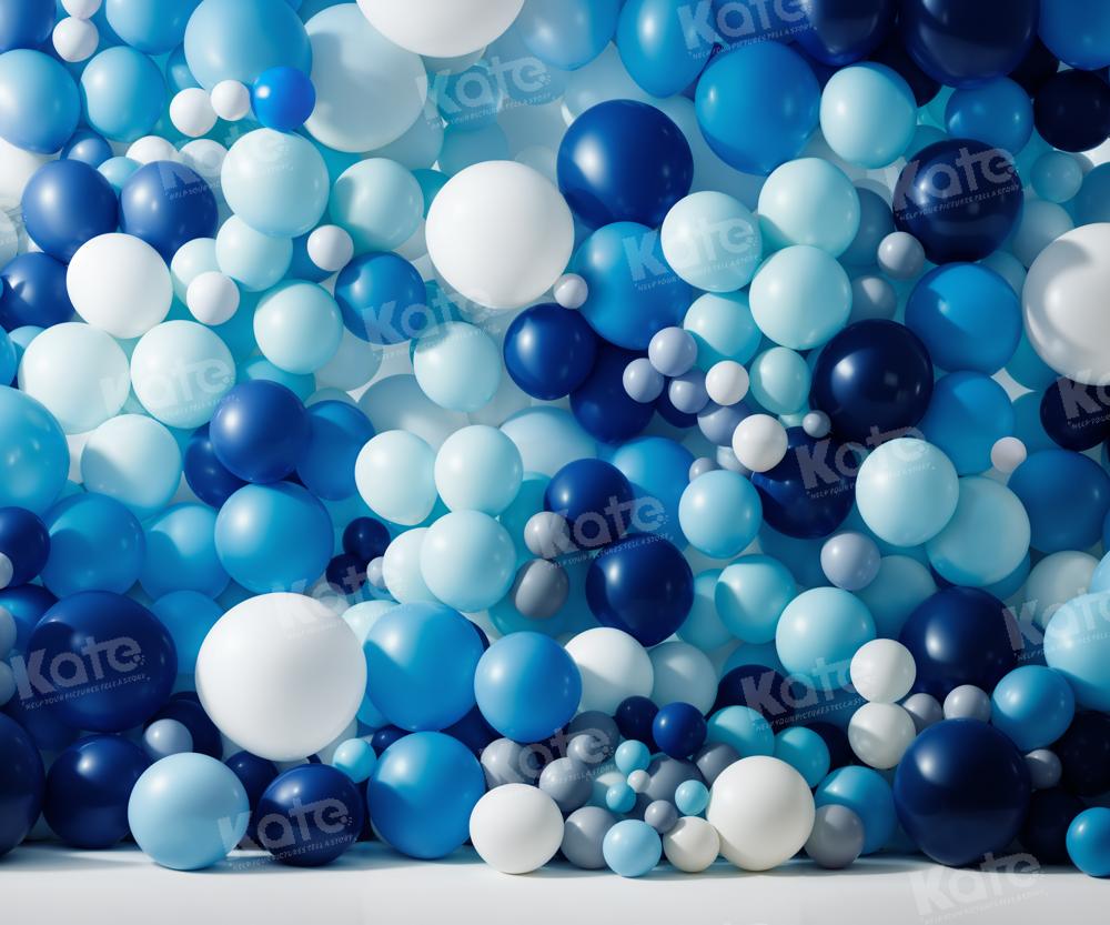 Kate Blue And White Balloons Backdrop Designed by Chain Photography