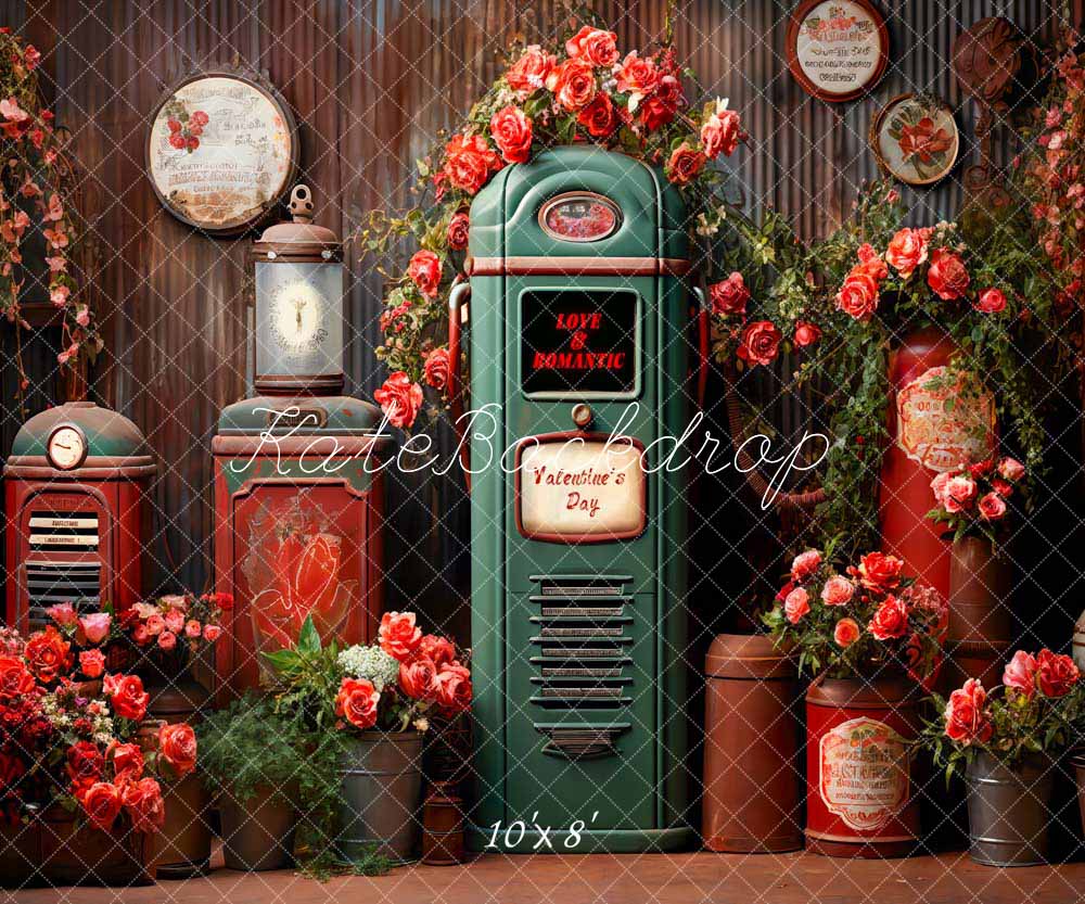 Kate Valentine's Day Flowers Mailbox Retro Room Backdrop Designed by Chain Photography