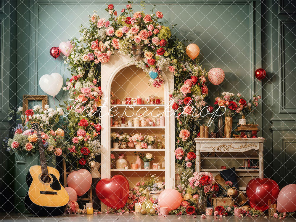 Kate Valentine Flower Balloon Stand Backdrop Designed by Chain Photography