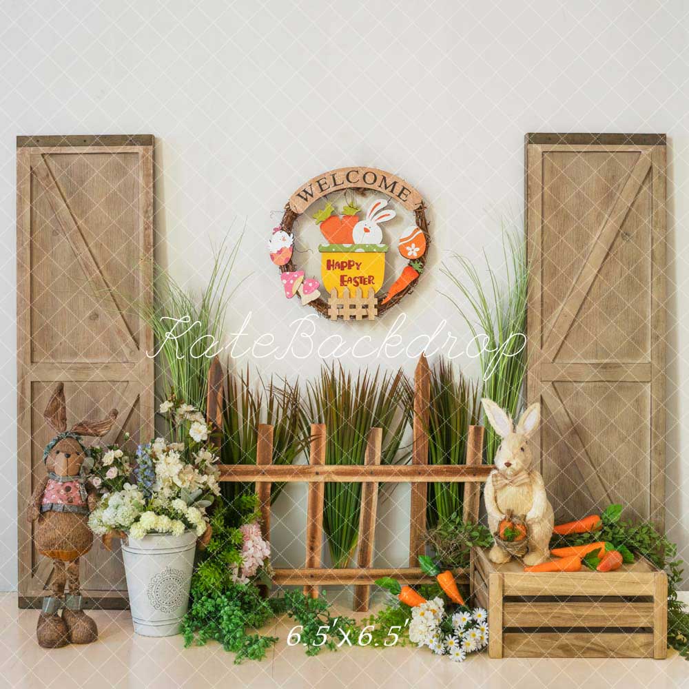 Kate Easter Bunny Greenery Backdrop Designed by Emetselch