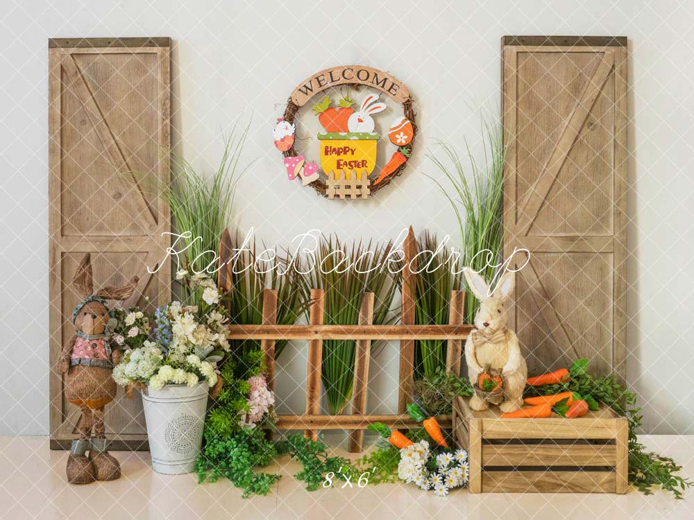 Kate Easter Bunny Greenery Backdrop Designed by Emetselch