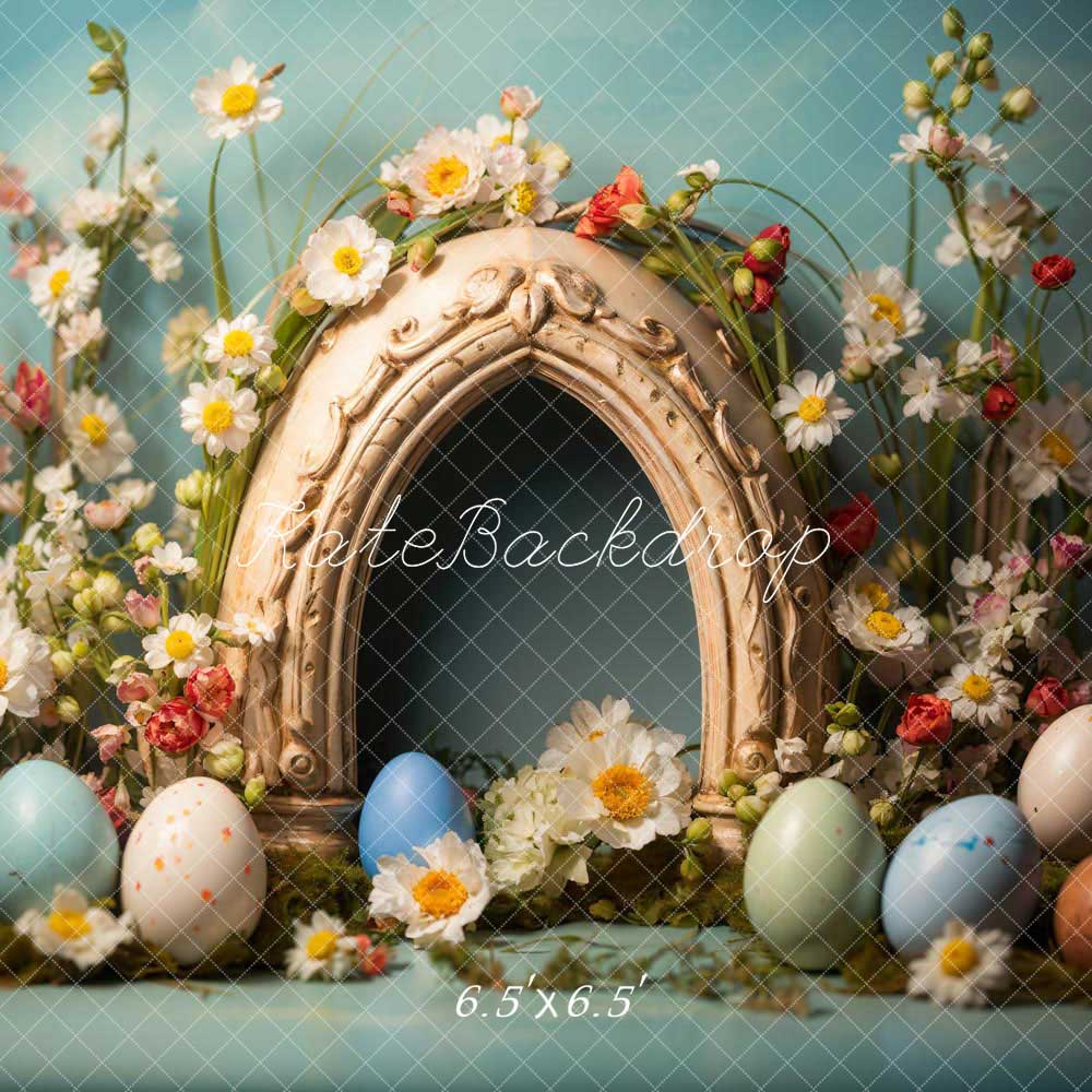 Kate Colorful Easter Eggs Flowers Backdrop Designed by Chain Photography