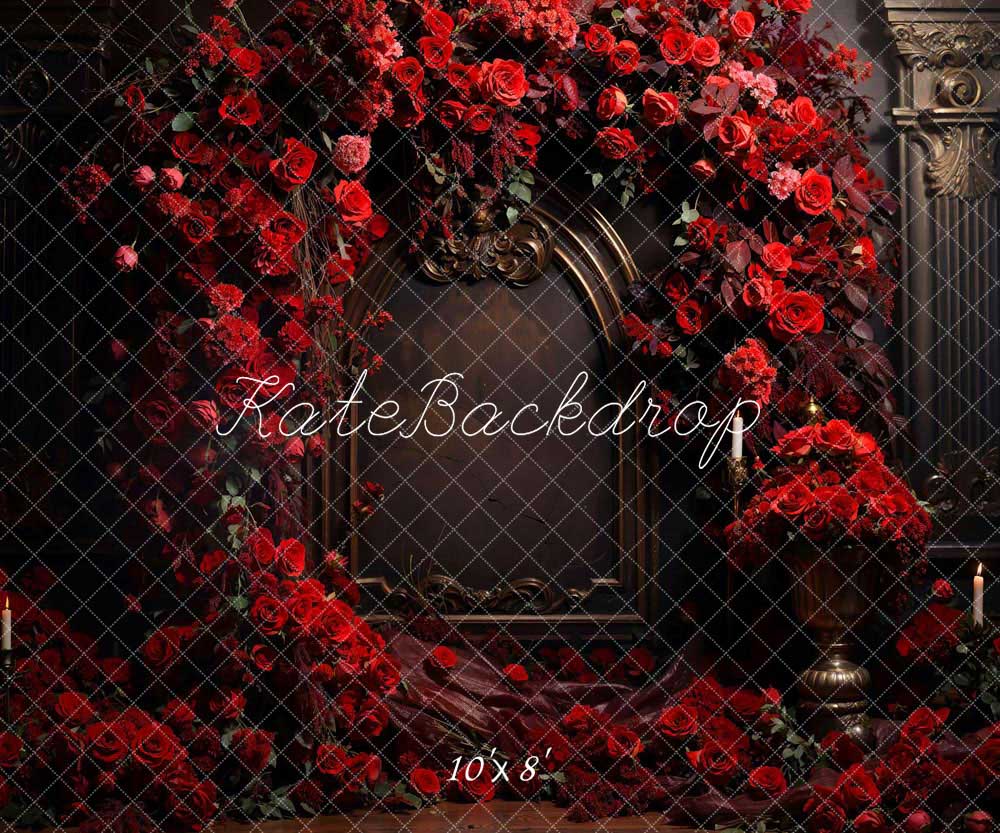 Kate Valentine Red Rose Metal Wall Backdrop Designed by Chain Photography