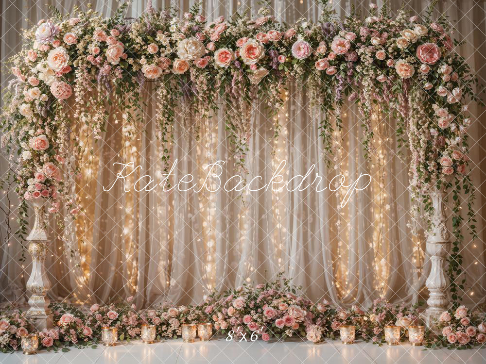 Kate Spring Flower Light String Curtain Backdrop Designed by Chain Photography