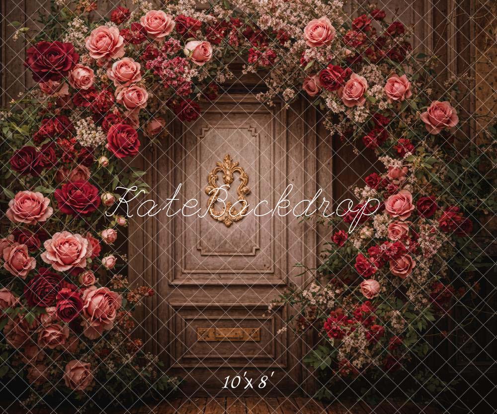 Kate Valentine's Day Flowers Metal Door Backdrop Designed by Chain Photography