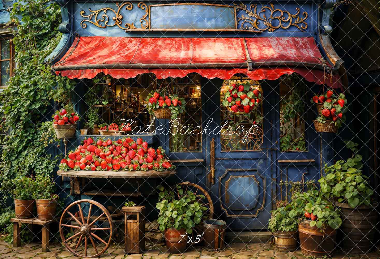 Kate Green Strawberry House Backdrop Designed by Emetselch
