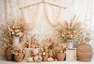 Fondo de Cortinas de Cañas Florales Boho Diseñado por Emetselch