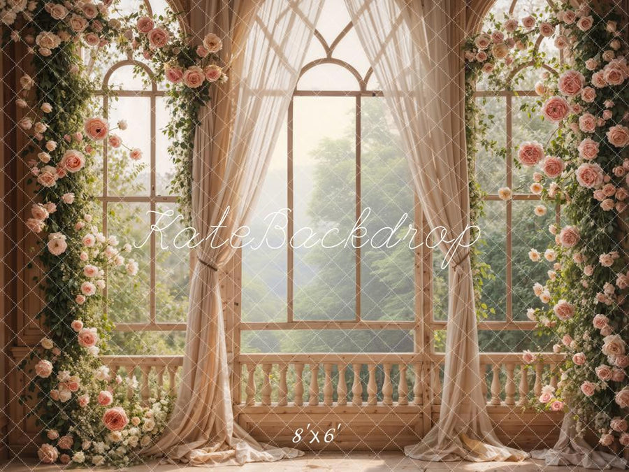 Elegant Vintage Floral Window Backdrop