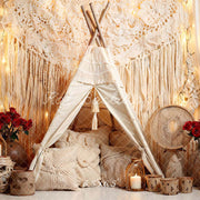 Kate Boho Rose Candle Tent Printed Backdrop Designed by Emetselch, 10x8.2ft