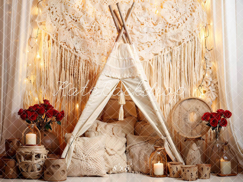 Kate Boho Rose Candle Tent Backdrop Designed by Emetselch