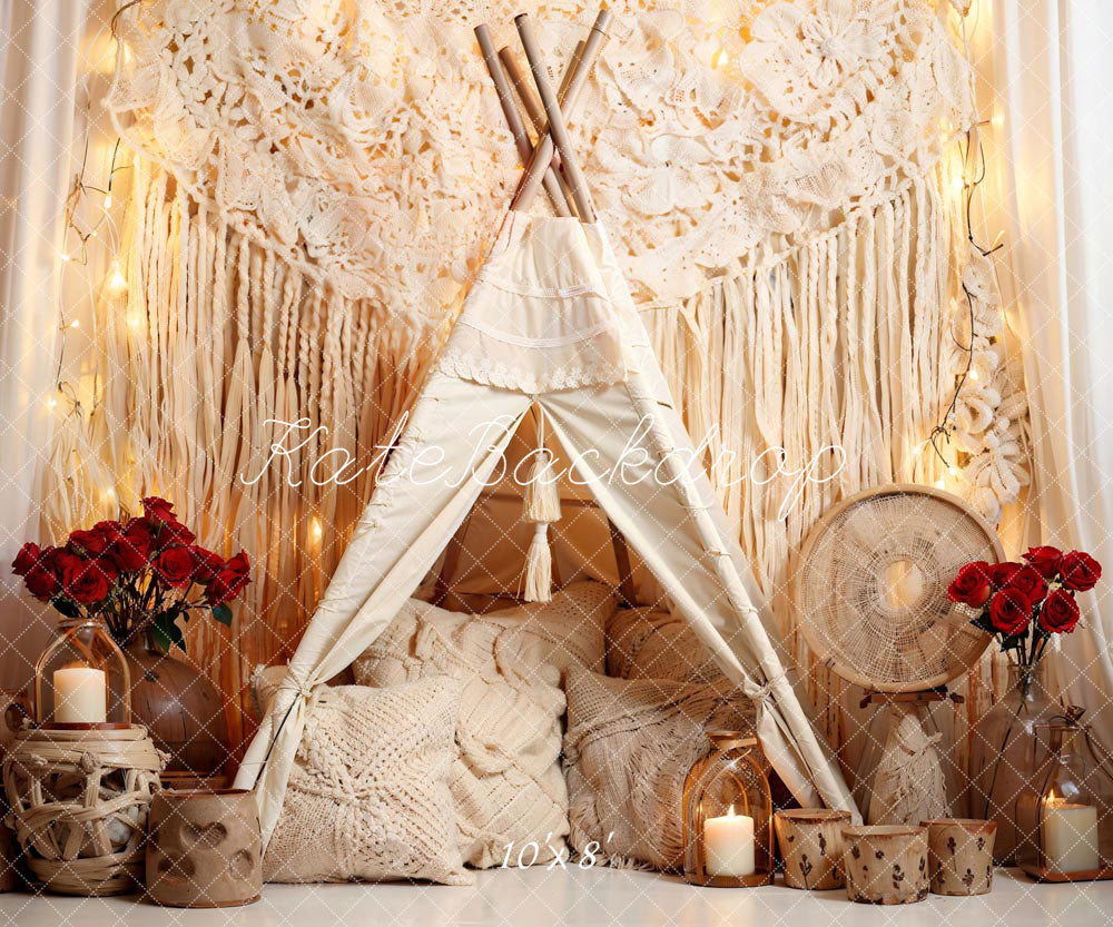 Kate Boho Rose Candle Tent Backdrop Designed by Emetselch