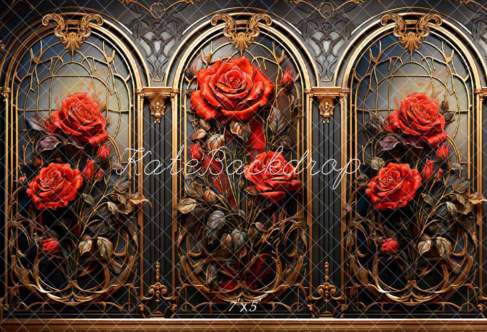 Kate Valentine Rose Metal Vintage Wall Backdrop Designed by Chain Photography