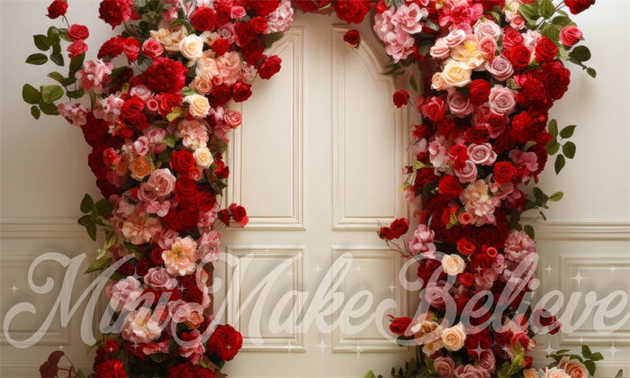 Circle Pink Roses Wall Happy Valentines Backdrop Kit main image 0