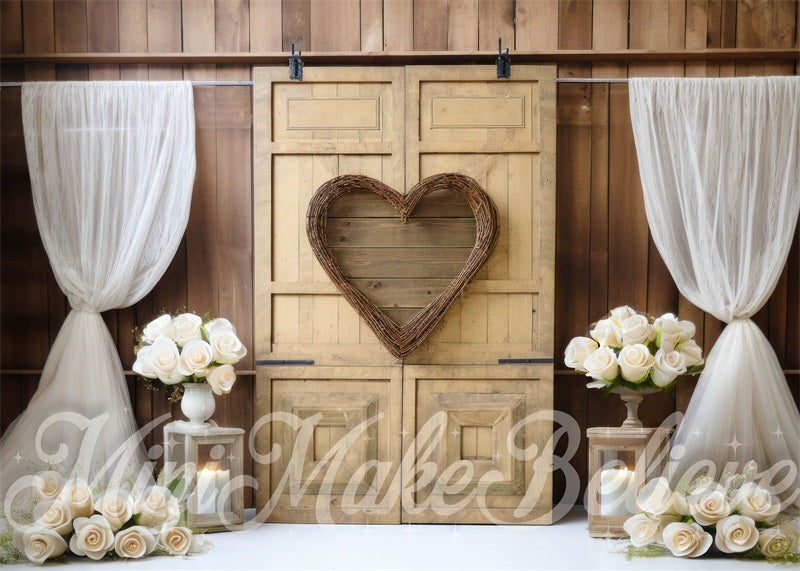 Kate Boho Interior Barn Heart Curtain Backdrop Designed by Mini MakeBelieve