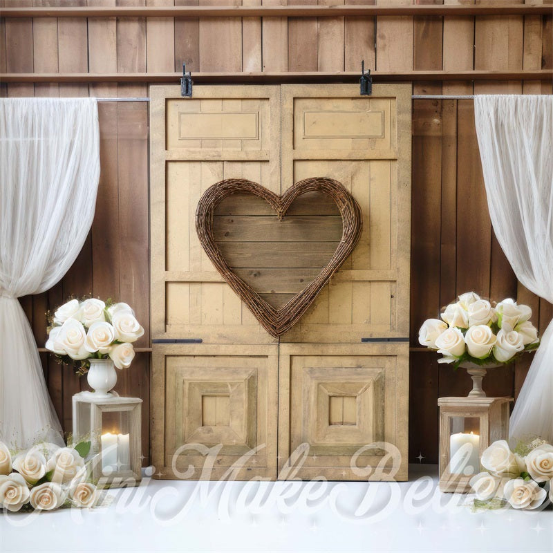 Kate Boho Interior Barn Heart Curtain Backdrop Designed by Mini MakeBelieve