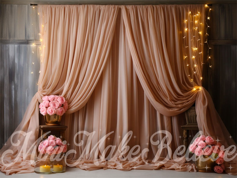 Kate Boho Pink Curtain Backdrop Designed by Mini MakeBelieve