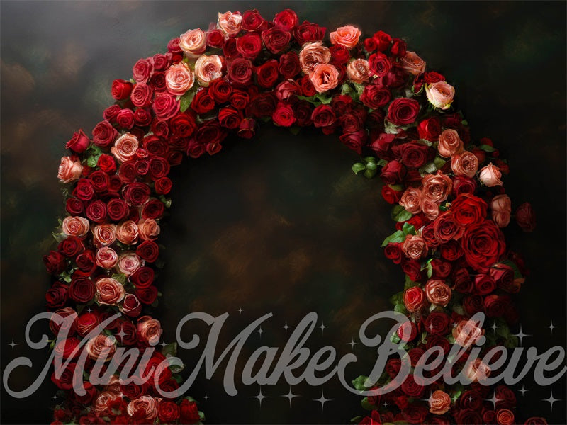 Kate Valentine's Day Rose Arch Fine Art Backdrop Designed by Mini MakeBelieve