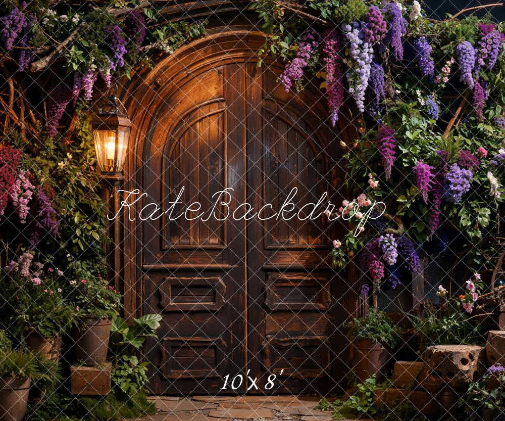 Kate Spring Wisteria Green Plant Metal Door Backdrop Designed by Chain Photography