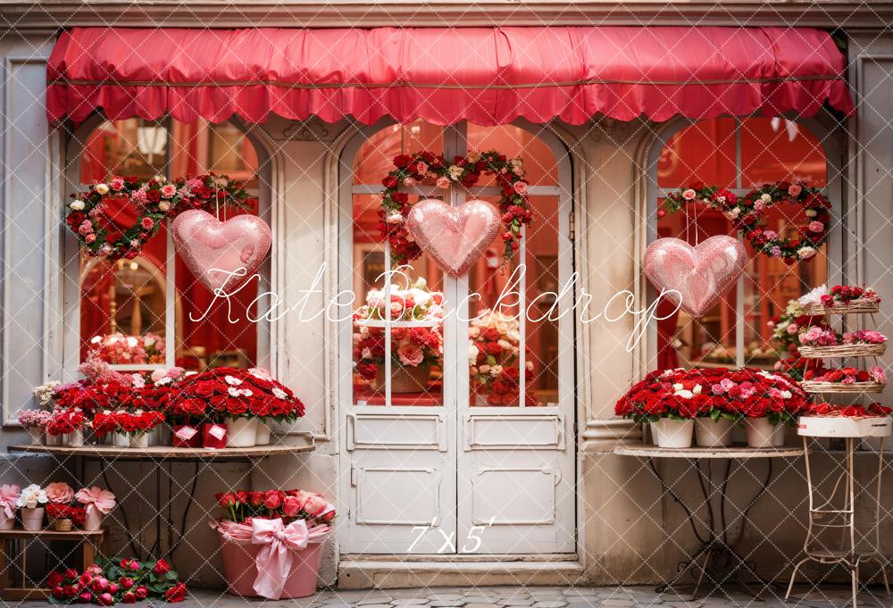 Kate Valentine's Day Red Rose Flower Shop Backdrop Designed by Chain Photography