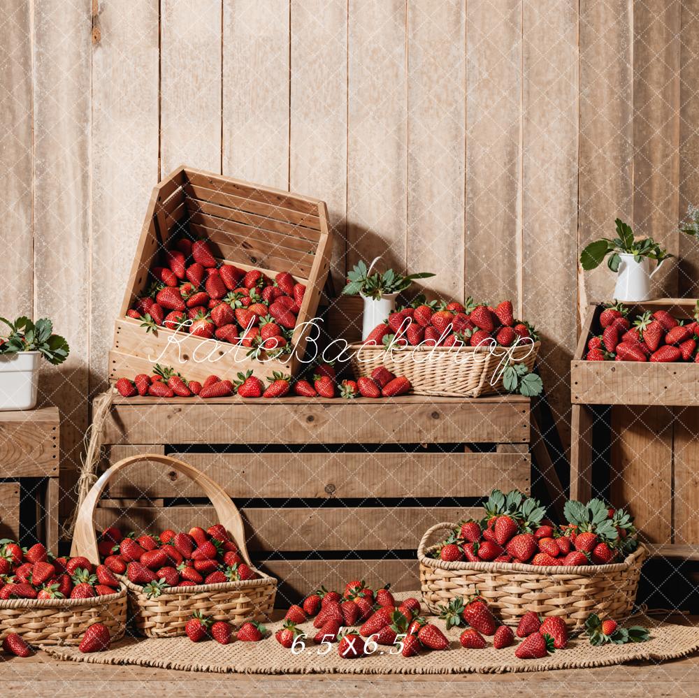 Kate Spring/Summer Wood Strawberry Room Backdrop Designed by Emetselch