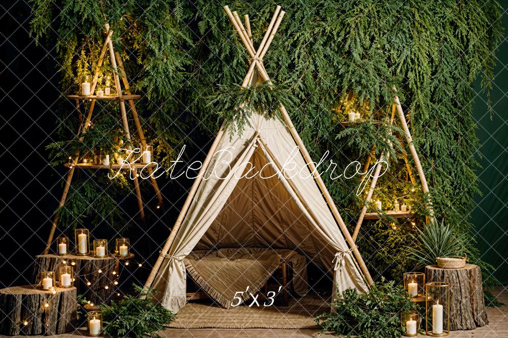 Kate Spring Green Candle Tent Backdrop Designed by Emetselch