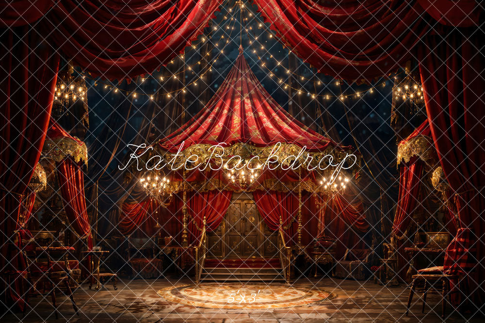 Kate Red Curtain Stage Backdrop Designed by Chain Photography