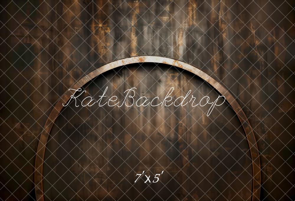 Rustic Industrial Round Metal Backdrop