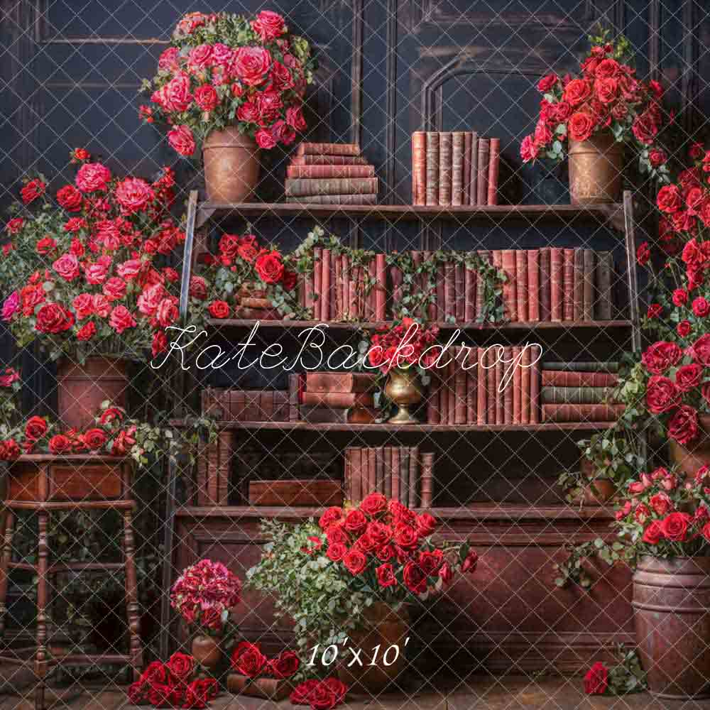 Kate Valentine's Day Red Rose Summer Room Backdrop Designed by Emetselch